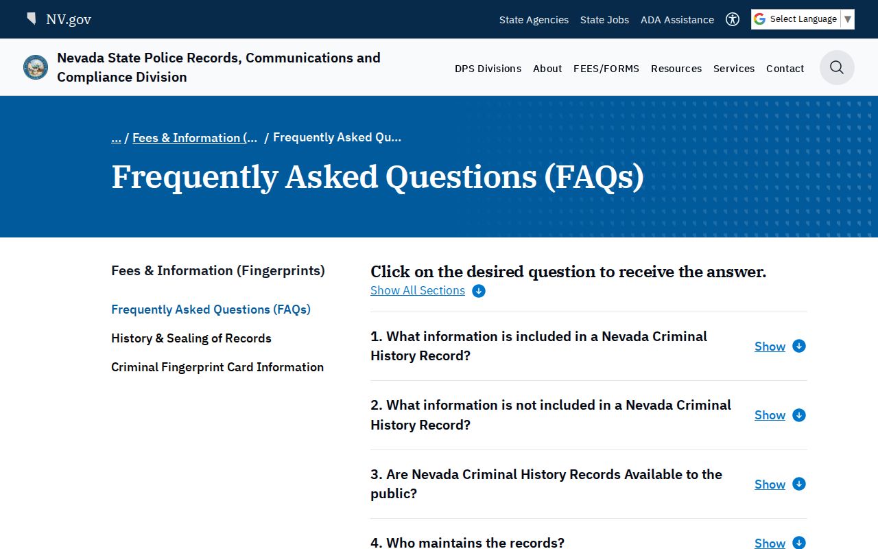 Hawthorne criminal records and Nevada repository FAQ