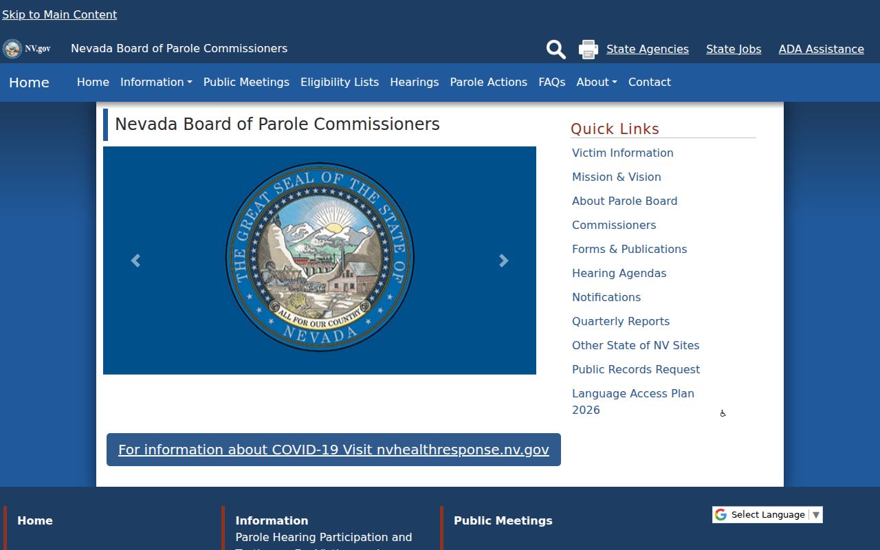 Mina criminal records and Nevada parole authority