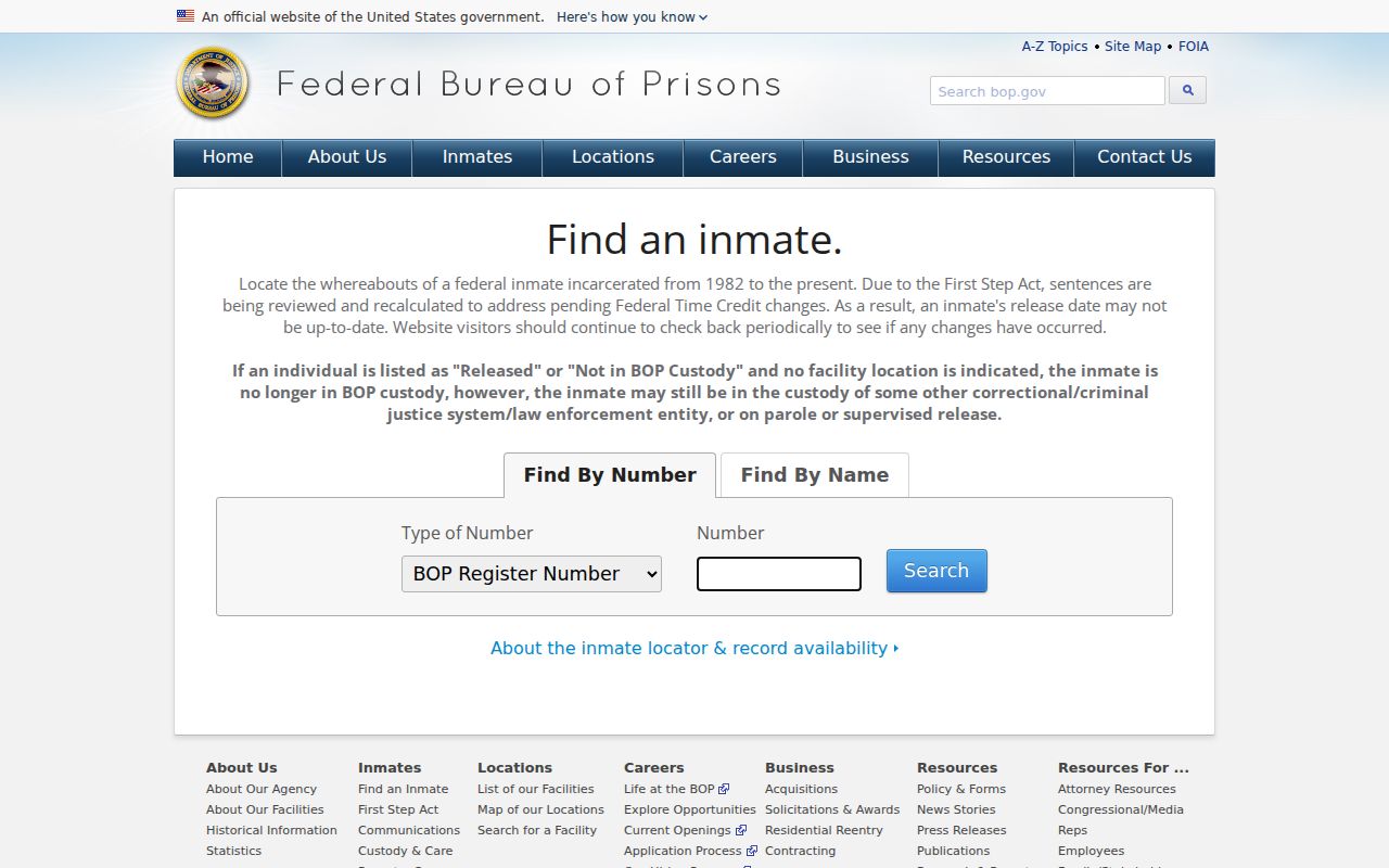 Federal inmate locator distinguished from Mineral County arrest records