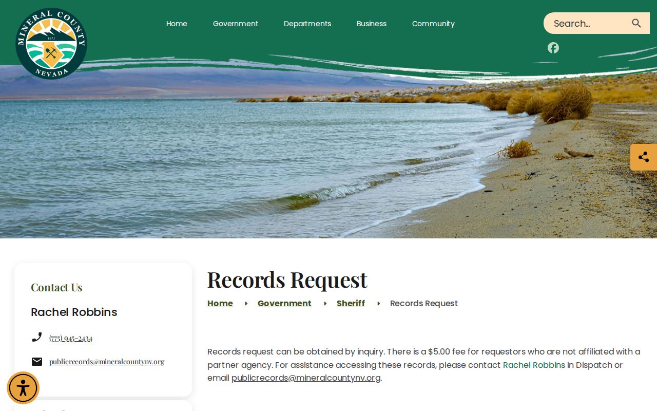 Mineral County arrest lookup records fee notice