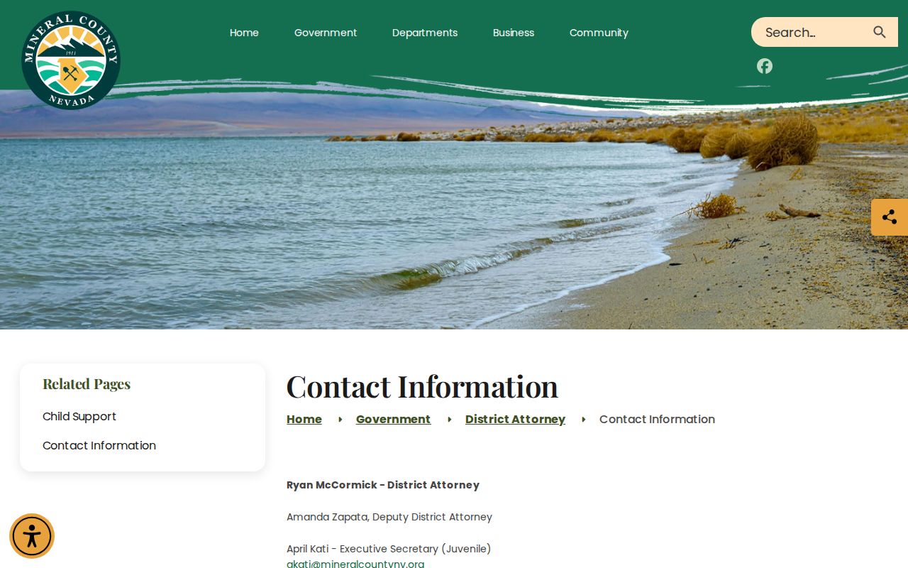 Mineral County District Attorney page connected to criminal court cases