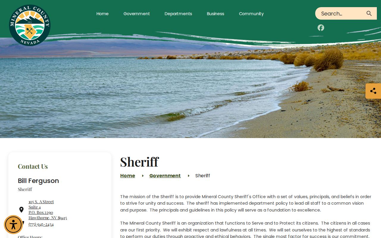 Mineral County Sheriff criminal records service page
