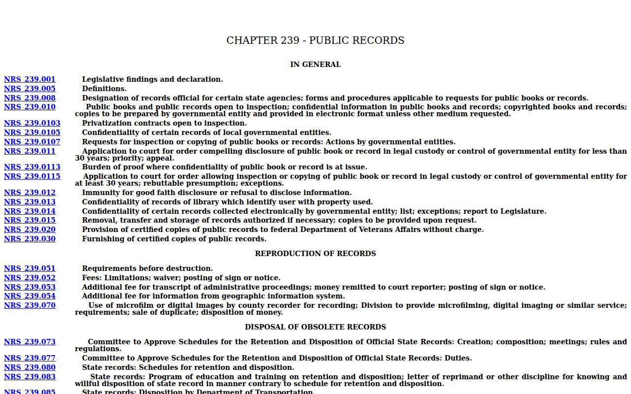 Schurz criminal records and Nevada Public Records Act